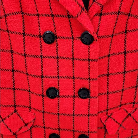 HPFrank Lee Vintage 70s plaid Double Breasted Woman's Blazer Jacket - Picture 7 of 13